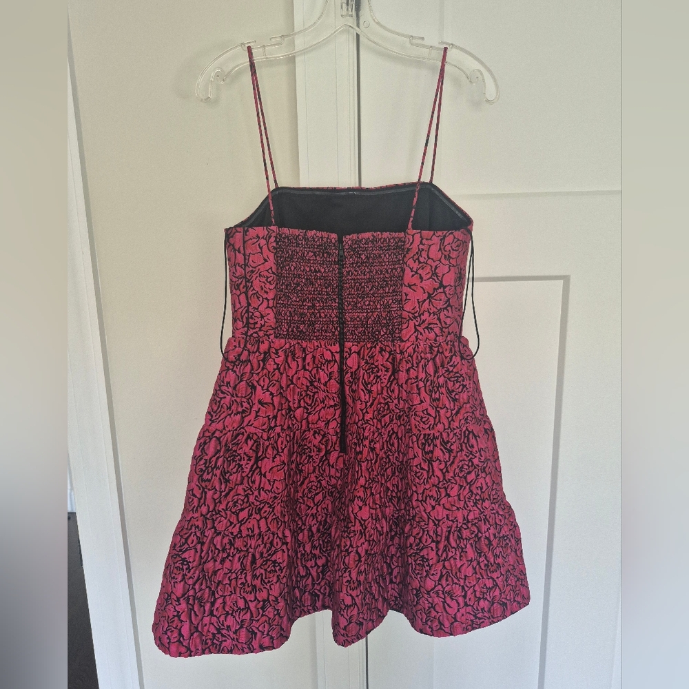 Alice + Olivia Party Dress Jamila Pink Floral Jaquard Mini Size 8 Sexy NEW $465 - Picture 9 of 15